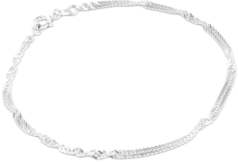 Pasionista Armkettchen 925er Silber Damen-Armband Mädchen-Armkette made in Germany + Geschenk-Etui 13 15 17 19 21 cm, Länge:15 cm