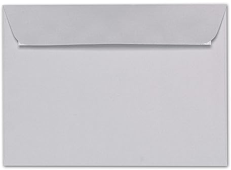 ARTOZ 50x Briefumschläge DIN C5 Grau (Lichtgrau) - 229 x 162 mm Kuvert ohne Fenster - Umschläge selbstklebend haftklebend - Serie Artoz 1001