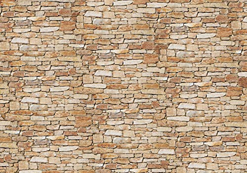 wandmotiv24 Foto mural Muro de piedra piedra aspecto Muro de piedra XS 150 x 105 cm - 3 partes Fotografía, papeles pintados no tejidos Piedras, infierno M0310