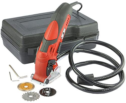 Shop2day.es Sierra Circular de Mano 400W 3.4E+3 rpm 5.5 cm Disco Redondo Acero Rápido Maletín Transporte y Aspiración