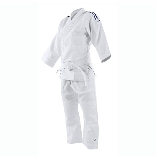 Adidas ADIJ180 - Kimono per Judo, Cintura Non Inclusa, Pantalone Elastico in Vita, Bianco (Bianco), 110/120