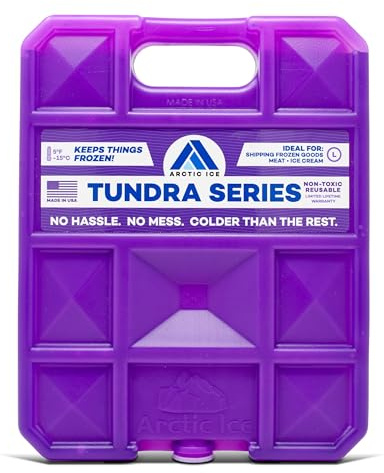 Arctic Ice Tundra Series Long Lasting Reusable Ice Pack - 5° Fahrenheit Cooling Point - Designed to Maintain Freezer-Like Temperatures in Coolers, Large 2.5 lbs