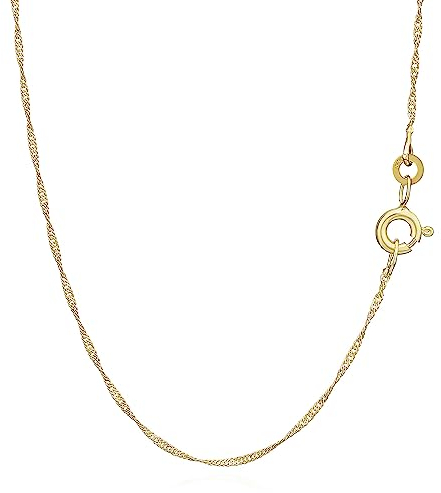 NKlaus Singapur 333er Gold Kette gedreht 3724, 42 cm lang, 0,73 gr. 1,0 mm Breit