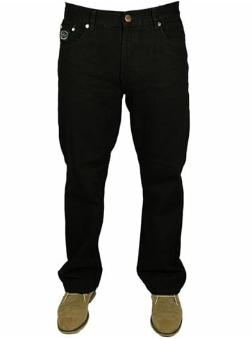 Forge Men Straight Leg Jeans Heavy Duty Denim Pants Regular Fit Trousers for Workwear Men UK, Black Colour, Size- 40W / 30L