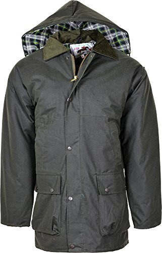 Kentex Online Mens British Quilted Lined Wax Rain Jacket Oily Waxed Coat Fishing Farming Small to XXL
