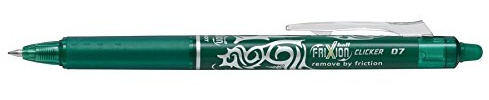 PILOT Clicker 0.7mm Tip Erasable Ink Gel Pen Tattoo Design Green Ink (Each)
