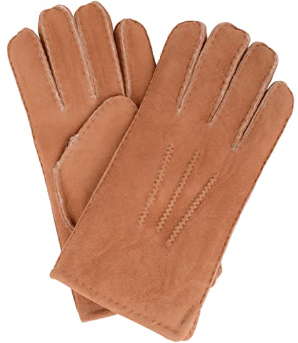 SNUGRUGS Men's Chester, Sheepskin Gloves, Chestnut, Large 9.5