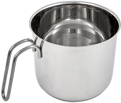 Mäser, Serie Varuna, Milchtopf 14 cm, Topf aus Edelstahl, induktionsgeeignet, spülmaschinengeeignet, Silber
