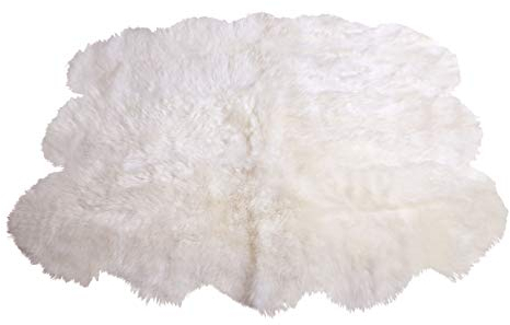 Natural Asan Cordero Alfombra Mantel de 6 Pieles Blanco, flokati, Shaggy, Natur-Fell-Shop – Alfombra de Piel de Oveja Alfombra de 6 Pieles (Color Blanco)