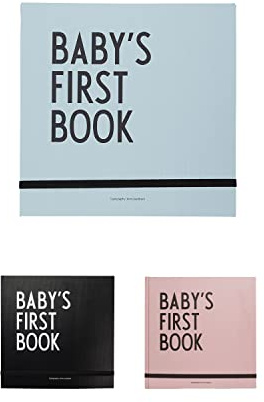 Design Letters Baby's First Book | Libro del Bebé Unisexo | Libro Bebe 1 Año con Sobre, Tarjetas de Hitos | Álbum de Recuerdos 25x25 Cm | Album Fotos Bebe | Diario Recién Nacido | Álbum de recuerdos