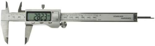 PEREL - Calibre deslizante de acero inoxidable 3472B con pantalla digital, 150 mm de longitud, resolución de 0,01 mm (20 unidades) 139346