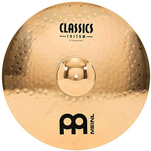 Meinl Cymbals Classics Custom Brilliant Cymbale Powerful Ride 22 pouces (55,88cm) pour Batterie – B12 Bronze, Finition Brillante, Fabriquée en Allemagne (CC22PR-B)