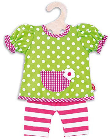 Heless 1255 - Bekleidungs-Set für Puppen, 2 teilig mit Hängerchen und Leggings, Größe 28 - 35 cm