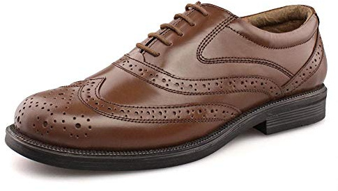 Scimitar - Scarpe stringate da uomo full-brogue, colore nero, Marrone (marrone), 46.5 (13 UK)