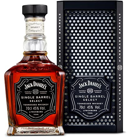 Jack Daniel‘s Single Barrel Select - Tennessee Whiskey - Limitierte Geschenkverpackung - Süße Vanille, schwere Eiche und dunkle Kirschen - 0.7L/ 45% Vol.