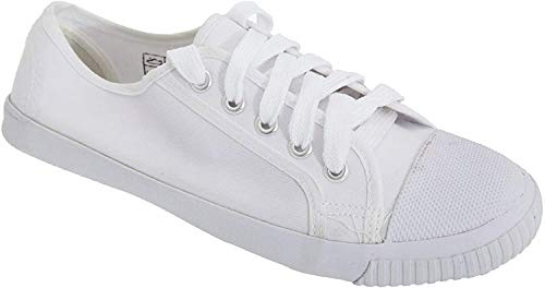 Mens Old School White Classic Toe Cap plimsolls.Pumps. (UK 9)