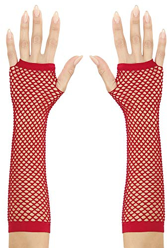 W WIDMANN MILANO Party Fashion - Fingerlose Netzhandschuhe, 33 cm, Karneval, Mottoparty