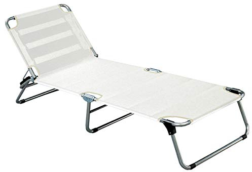 Jan Kurtz Dreibeinliege Amigo BIG Schwarz, Aluminium Kunststoff, 40x75x207cm, 492701, weiss