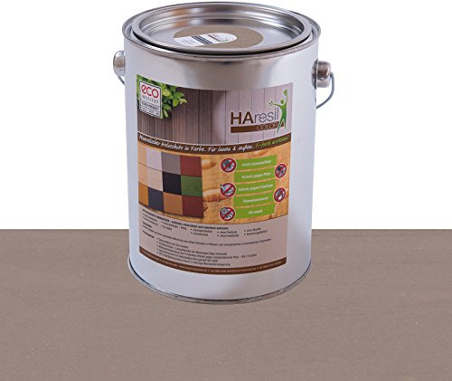 Bio Holzschutz farbig Kieselgrau Schutzlasur HAresil Color 1kg Eimer mineralisch schützt gegen Holzwurm, Holzwurmfrei, Holzschädlinge, Pilzbekämpfung für Innen und Außen (Kieselgrau)