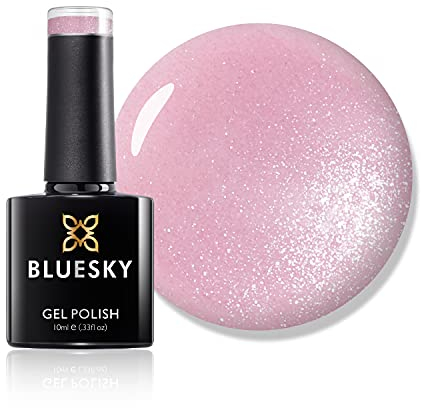 Bluesky Gel Nail Polish, Grapefruit Sparkle 80546, Light Pink, 10 ml Long Lasting, Chip Resistant, 10 ml (Requires Drying Under UV LED Lamp)
