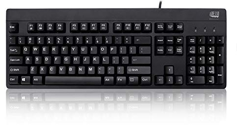 Adesso Easy touch 630Ub, Antimicrobial Waterproof Keyboard (AKB-630UB),Black
