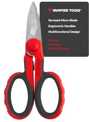 vSHEARS 5.5 Multipurpose Electrician Scissors, Premium High Carbon Stainless Steel Utility Shears – Cut Cables, Strip Insulation, Cut Copper Sheets, Crimp Terminals, and Clean Electrical Boxes.