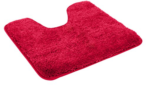 Kinzler J-10002/32 rot Badematte, Mikrofaser, 50x55 cm mit Ausschnitt