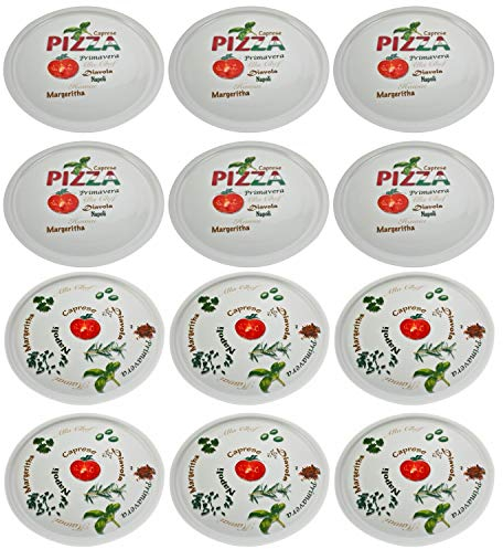 Plato para pizza, 30 cm de diámetro, porcelana, porcelana, Pomodoro & Spezia, 12 Stück