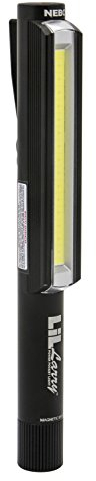 NEBO Lil Larry - 250 Lumen Torch with COB Work Light - Pocket Clip Magnetic Base for Hands-Free Lighting - Portable COB LED Flashlight - Hazard Light-Red (Black)