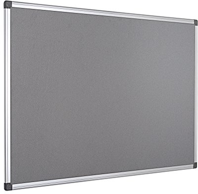 Bi-Office Maya Pinnwand Mit Aluminiumrahmen - 150 x 120 cm - Graue Filzoberfläche, Filztafel Zum Gebrauch Mit Pinnnadeln