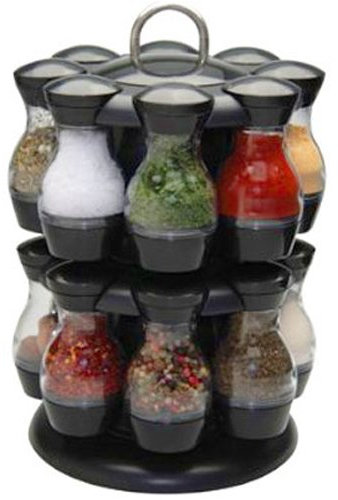 FreeLogix 16 Piece Revolving Spice Jar Rack