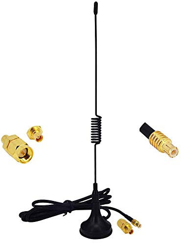 5DBi 1090MHz Antenna MCX Antenna ADS-B Aerial with Magnet Base RG174 1M Cable + SMA Male to MCX Female RF Coax Adapter for ADS-B Receiver RTL SDR Software Defined Radio USB Stick Dongle Tuner Receiver