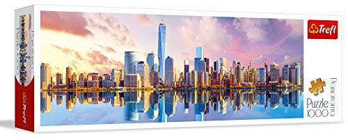 Trefl Manhattan Panorama 1000 Piece Jigsaw Puzzles for Adults & Children Aged 12+ Wide 97cm x 34cm Panoramic New York City Skyline Premium Puzzle