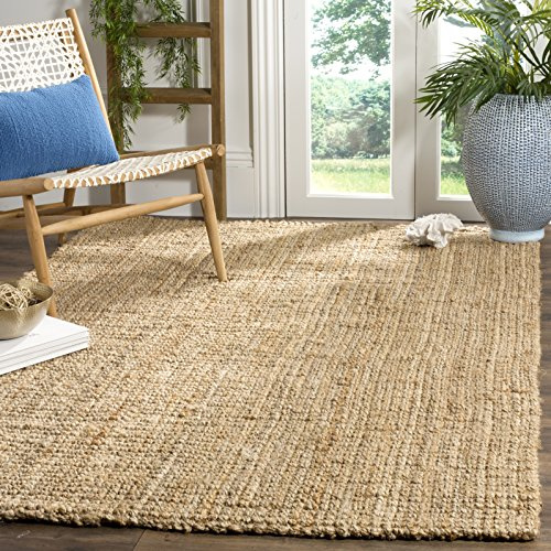 SAFAVIEH Area Rug 3x5 - Natural Fiber Collection - Natural Brown, Handmade Jute & Coir, Farmhouse Style, Chunky Textured Thick Pile (NF747A)