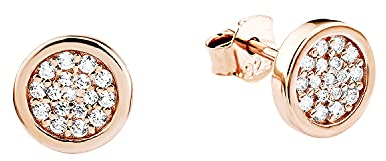 s.Oliver Damen Ohrstecker, 925er Sterling Silber rosévergoldet