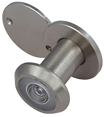 Amig - Judas avec objectif super angle pour portes d’entrée intérieures et extérieures - Argenté - Laiton - Dimensions : Diamètre 14 mm, épaisseur de la porte 25-42 mm