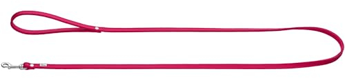 HUNTER Nappaleder PETIT Führleine für kleine Hunde, Leder, Nappaleder, weich, Handschlaufe, Breite 0,8 cm, Länge 140 cm, pink