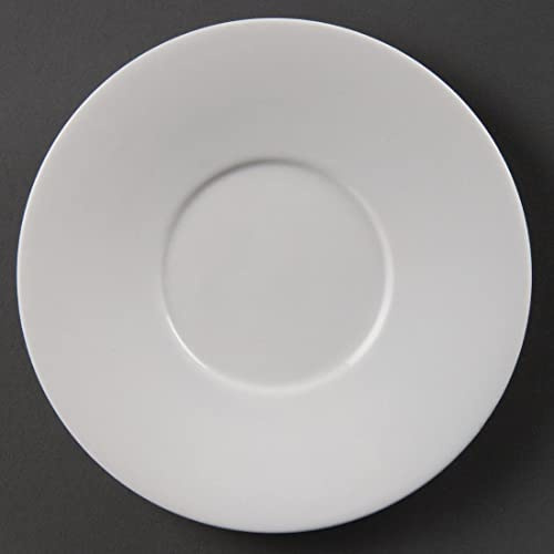 Olympia Saucers 150mm Porcelain Innovative Design with New Features Pack of 12