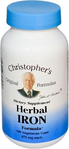 Dr. Christopher's Original Formulas - Herbal Iron Formula 450 mg. - 100 Vegetarian Capsules