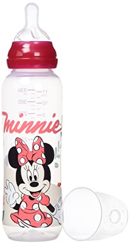 Tigex 80603169 – Minnie Babyflasche, schmal, für Mädchen, 330 ml, Hellrosa