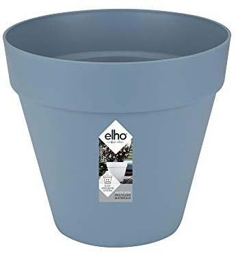 elho Loft Urban Rund 25 - Blumentopf für Außen - 100% recyceltem Plastik - Ø 24.5 x H 22.0 cm - Blau/Vintage Blau