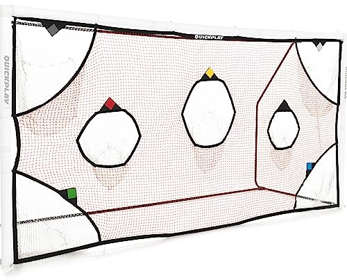 QuickPlay Zielnetz für Fußballtor mit 7 Punktzonen – Übungsschießen & Toraufnahmen – Rahmen Nicht im Lieferumfang enthalten (Target Net 3.7x1.8 M)