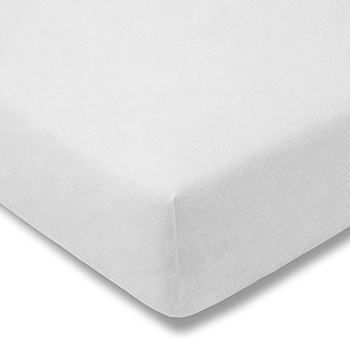 Estella in spugna Vellutato lenzuolo con angoli, lenzuolo sotto con angoli 140 X 200 – 160 x 200 cm in 25 colori, Cotone, Bianco (100), 140x200 bis 160x200