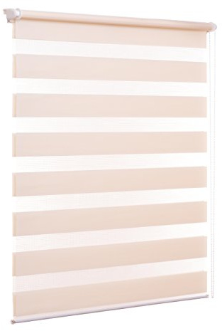 Ventanara® Doppelrollo ohne Bohren Klemmfix Creme Fenster Duo Rollo verspannt inklusive Klemmträger 110 x 150 cm