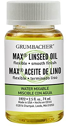 Grumbacher Linseed Oil Medium for MAX Water-Mixable Oil Paints, 2-1/2 Oz. Jar, #5922