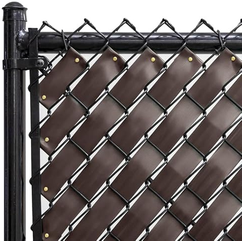 Fenpro Cinta de privacidad para Valla de eslabones de Cadena (marrón Chocolate)