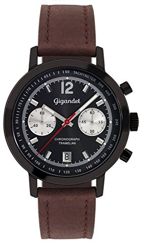 Gigandet Reloj Caballero Cronógrafo Cuarzo Analógico Cuero marrón Oscuro Tramelan G10-003