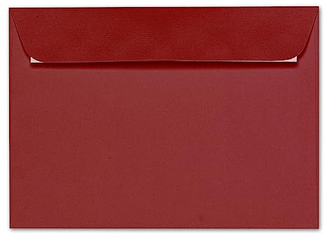 ARTOZ 25x Briefumschläge DIN C5 Rot (Weinrot) - 229 x 162 mm Kuvert ohne Fenster - Umschläge selbstklebend haftklebend - Serie Artoz 1001