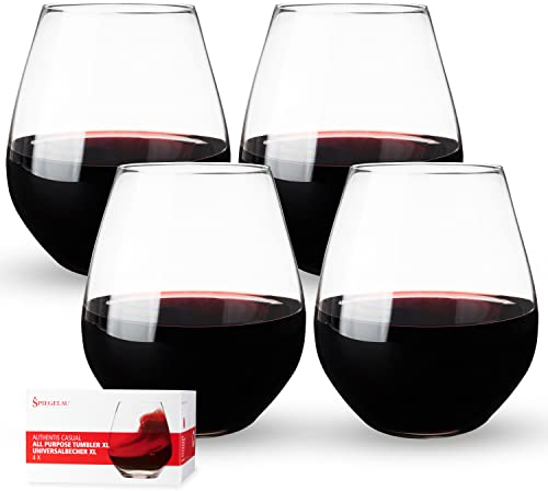 Spiegelau Gläser Set 625 ml, 4 Stück, Authentis Casual, 4800280, Trinkgläser aus Kristallglas, Wassergläser spülmaschinenfest