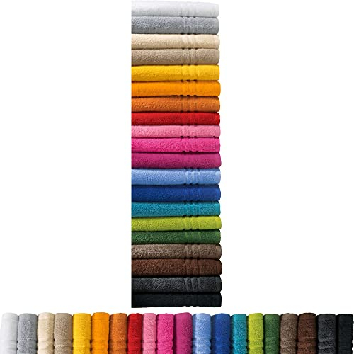 REDBEST Gästetuch New York 2er- Pack rot Größe 30x50 cm - leichte, weiche Qualität, saugstark, sehr strapazierfähig, 100% Baumwolle (weitere Farben)